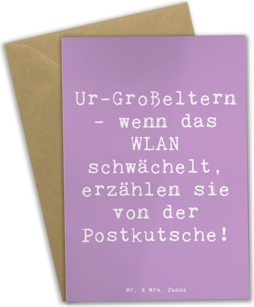 Mr. & Mrs. Panda Klappkarte Spruch Ur-Großeltern Geschichten - Lavendeltraum - Geschenk, Humor, glückwunschkarten, osterkarte, Jubiläen, Ahnen, ...