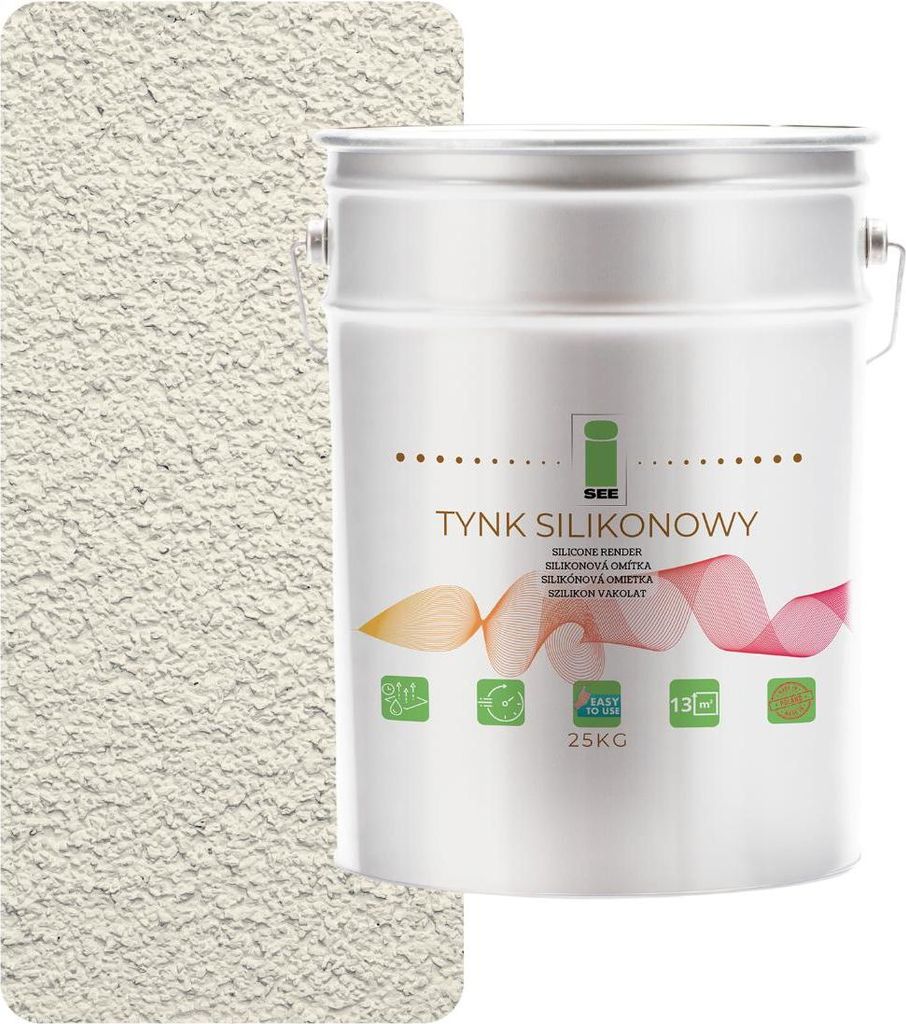 Außenfassadenputz aus Silikon, weiß-hellbeige, 1,5 mm, Premium, 25 kg