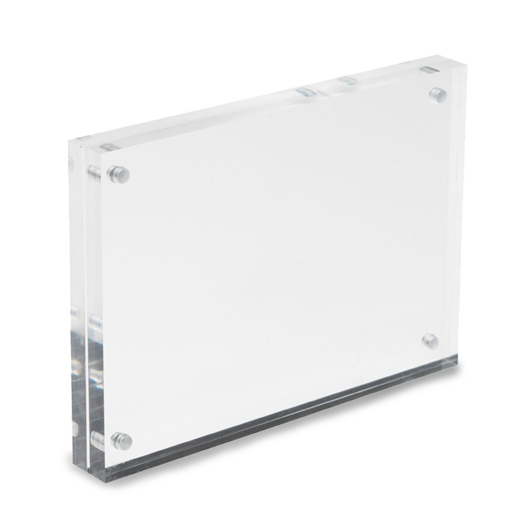 Deflecto magnetischer Acryl Block Bilderrahmen - A5 - Gesamtstärke 15mm - Acryl - Transparent