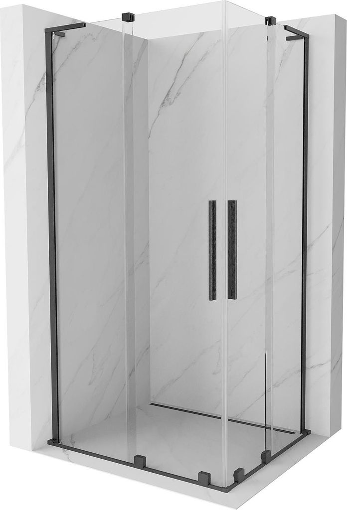 Mexen Velar L Duo Duschkabine, Schiebetür, 100 x 90 cm, transparent, gun gray gebürstet - 871-100-090-02-03-66