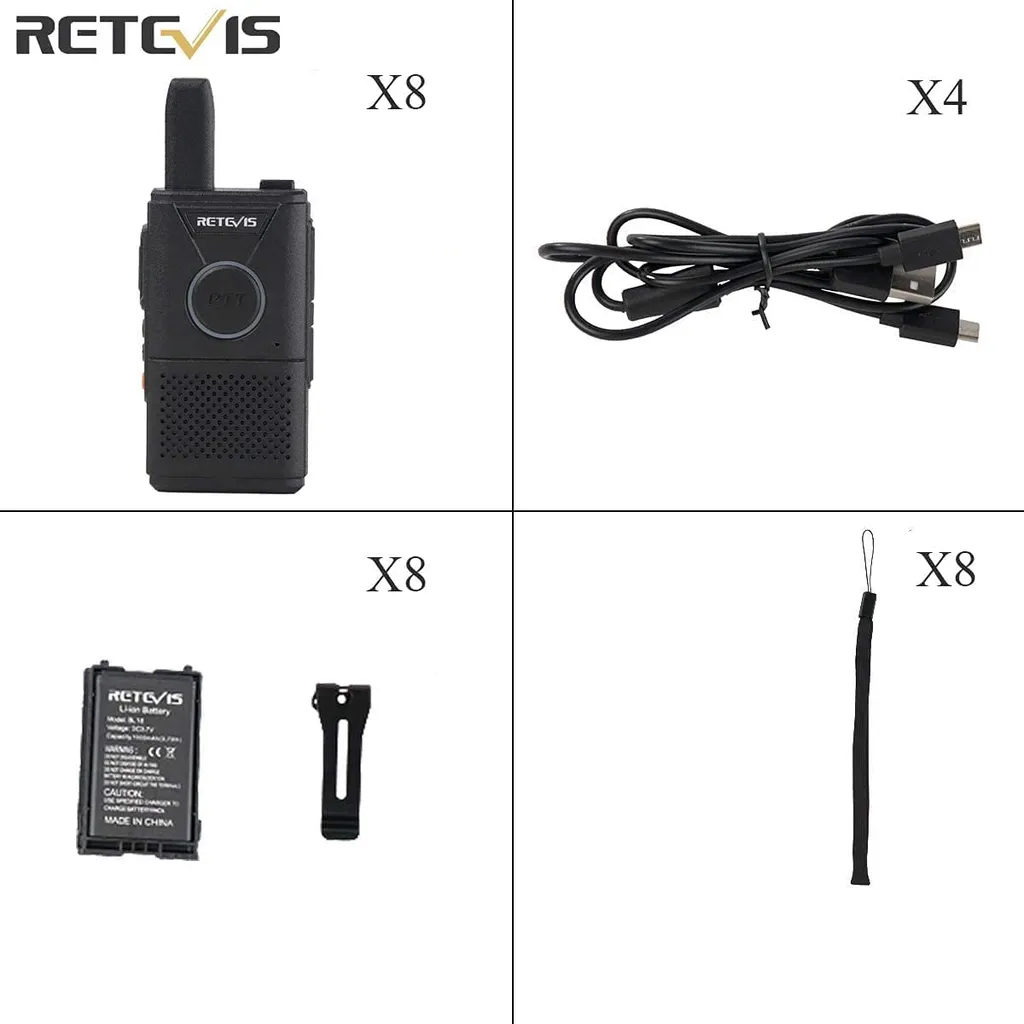 Talkie-Walkie Mini RT618 Double PTT Rechargeable pour École et Hôpital