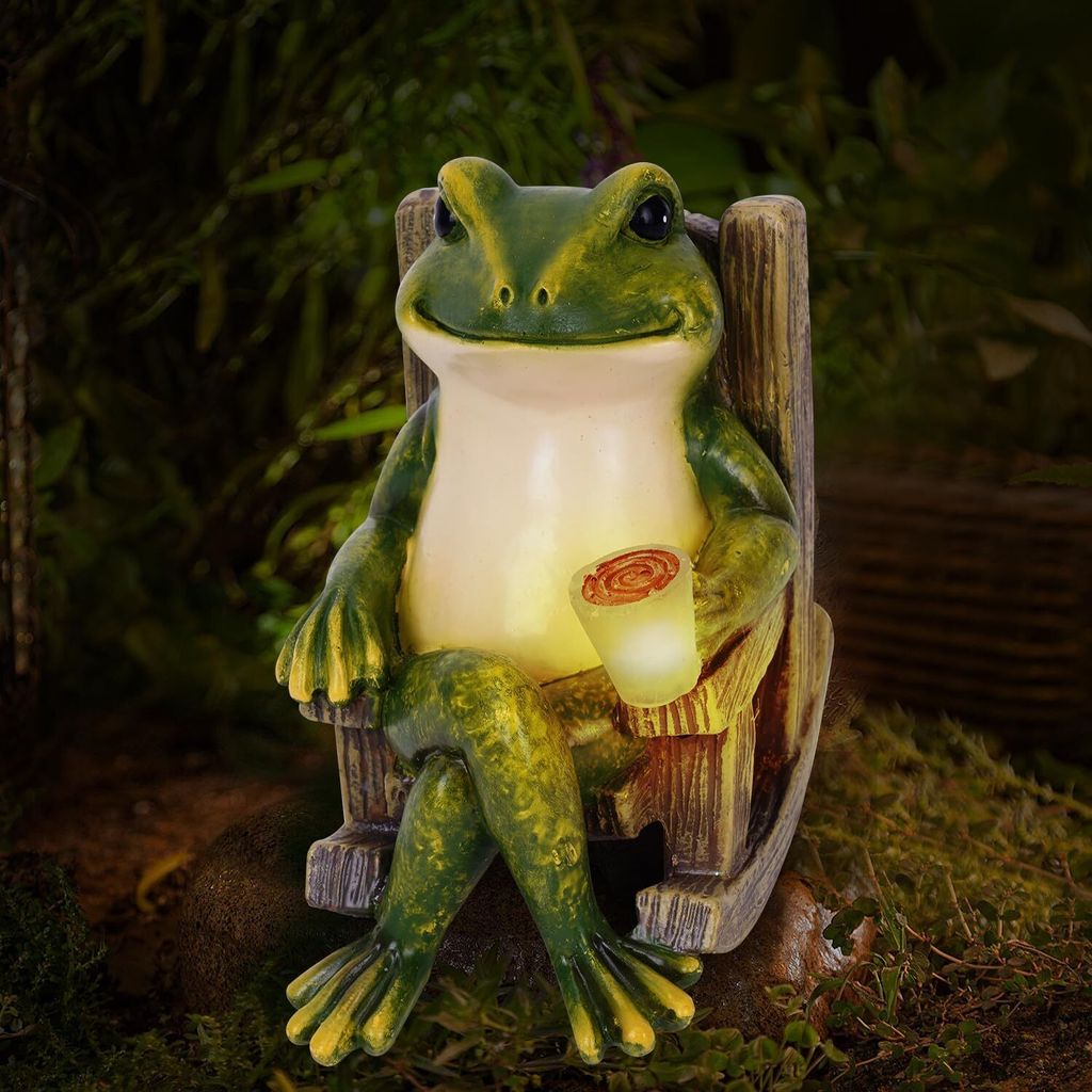 Gartenleuchte, Solarleuchte, Frosch Figuren Draußen Deko, Produktbild 