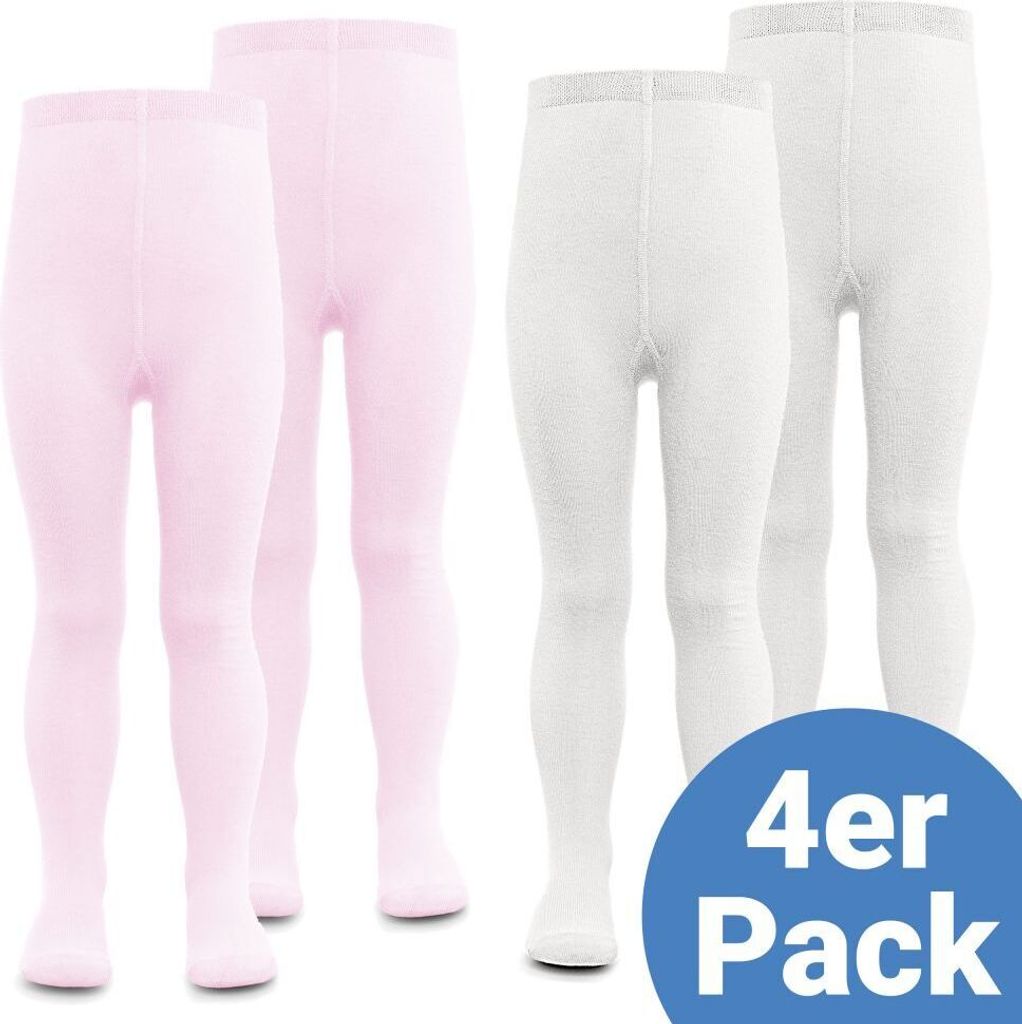 LaLoona Strumpfhose 4er Pack - Rosa Weiß