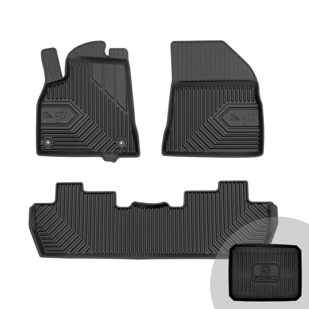 FROGUM No.77 Gummimatten Ganzjahresset von Auto Fußmatten Autofussmatten für Peugeot 5008 I 2009-2017