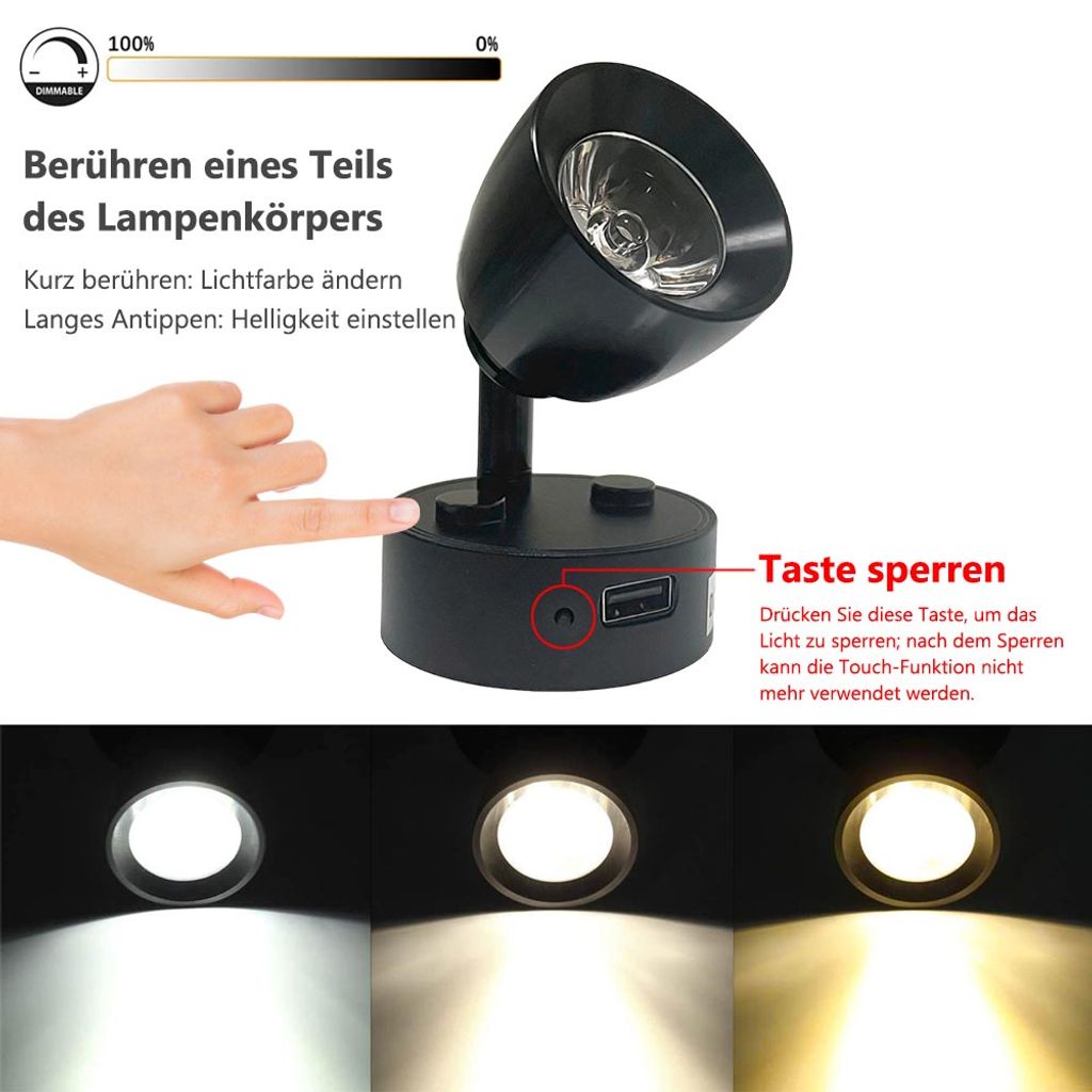 LED Wandleuchte 12V LED Spot Leselampe Schalter Wohnmobil Van Wohnwagen Van  Boot Wohnmobil Licht Warmes Licht(2 STÜCKE) : : Beleuchtung