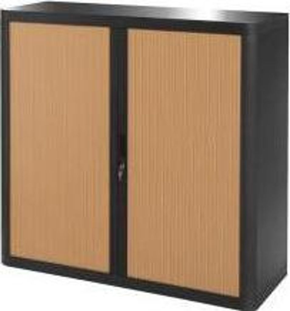 Rollladenschrank easyoffice BxTxH 86x37,5x104cm schwarz/buche