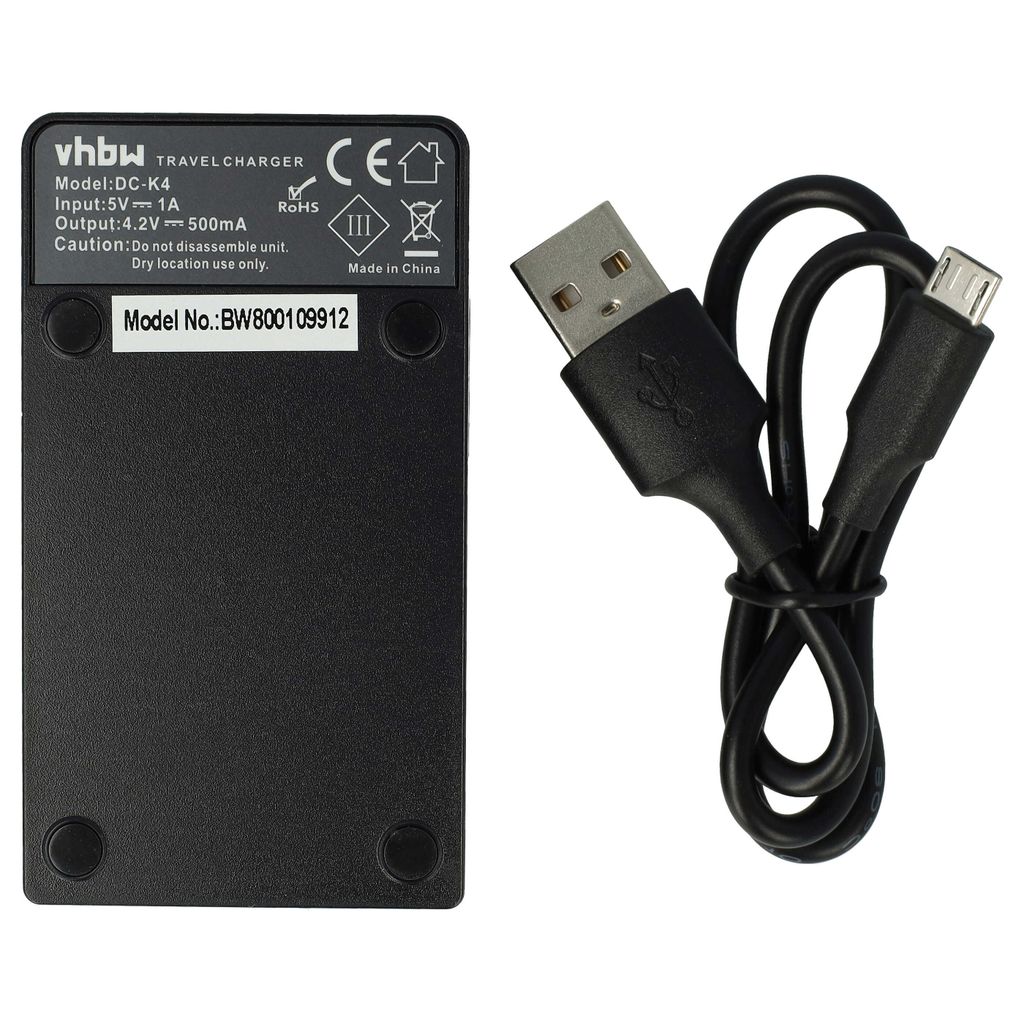 vhbw USB Ladegerät kompatibel mit Nokia 3100, 3110 classic, 3109 classic, 3120, 3110 evolve Kamera Camcorder/Akku - Ladeschale, Ladeanzeige, 4,2 V