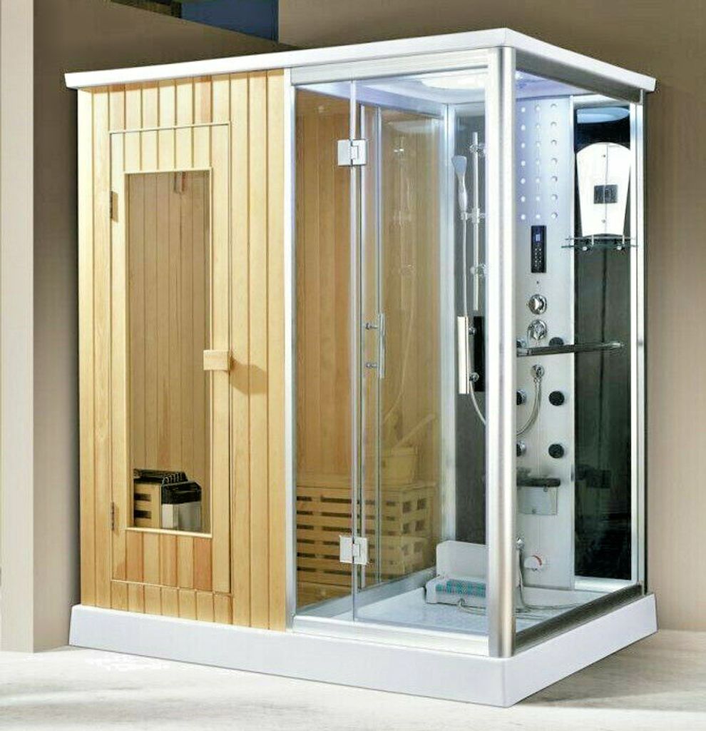 XXL Luxus LED Dampfdusche+Sauna-Kombi-Set Sauna-Komplettdusche Duschtempel 2024