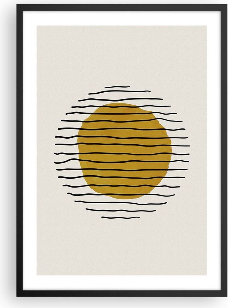 Gerahmtes Poster - Schwarzer Rahmen - Modern Piece Linear - 50x70 cm - Wand Bild - Wanddeko - Wandbilder - Kunstposter - Wandposter - Bilderrahmen ...