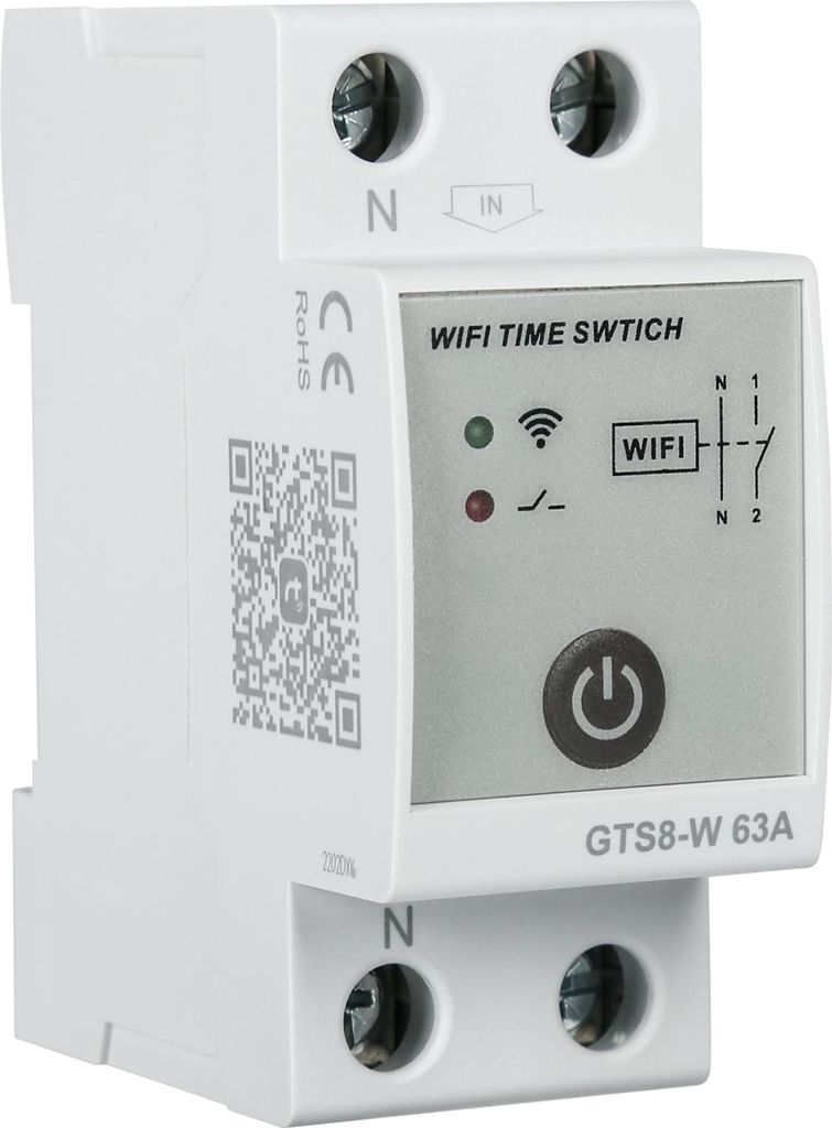 GTS8-W Intelligenter WiFi Zeitschalter 2P 63A AC220V mit Tuya APP Fernsteuerung für Smart Home