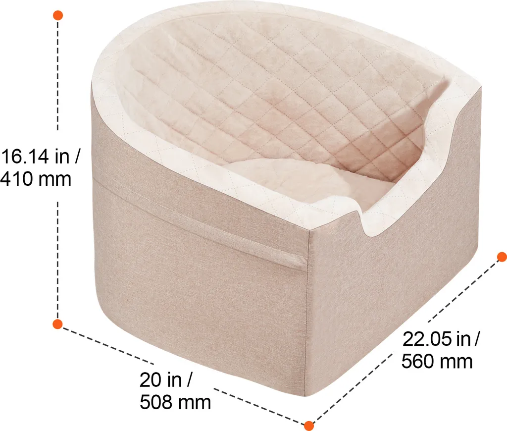 SucceBuy Seggiolino Auto Cane 25kg Impermeabile con Guinzaglio Sicurezza - 8