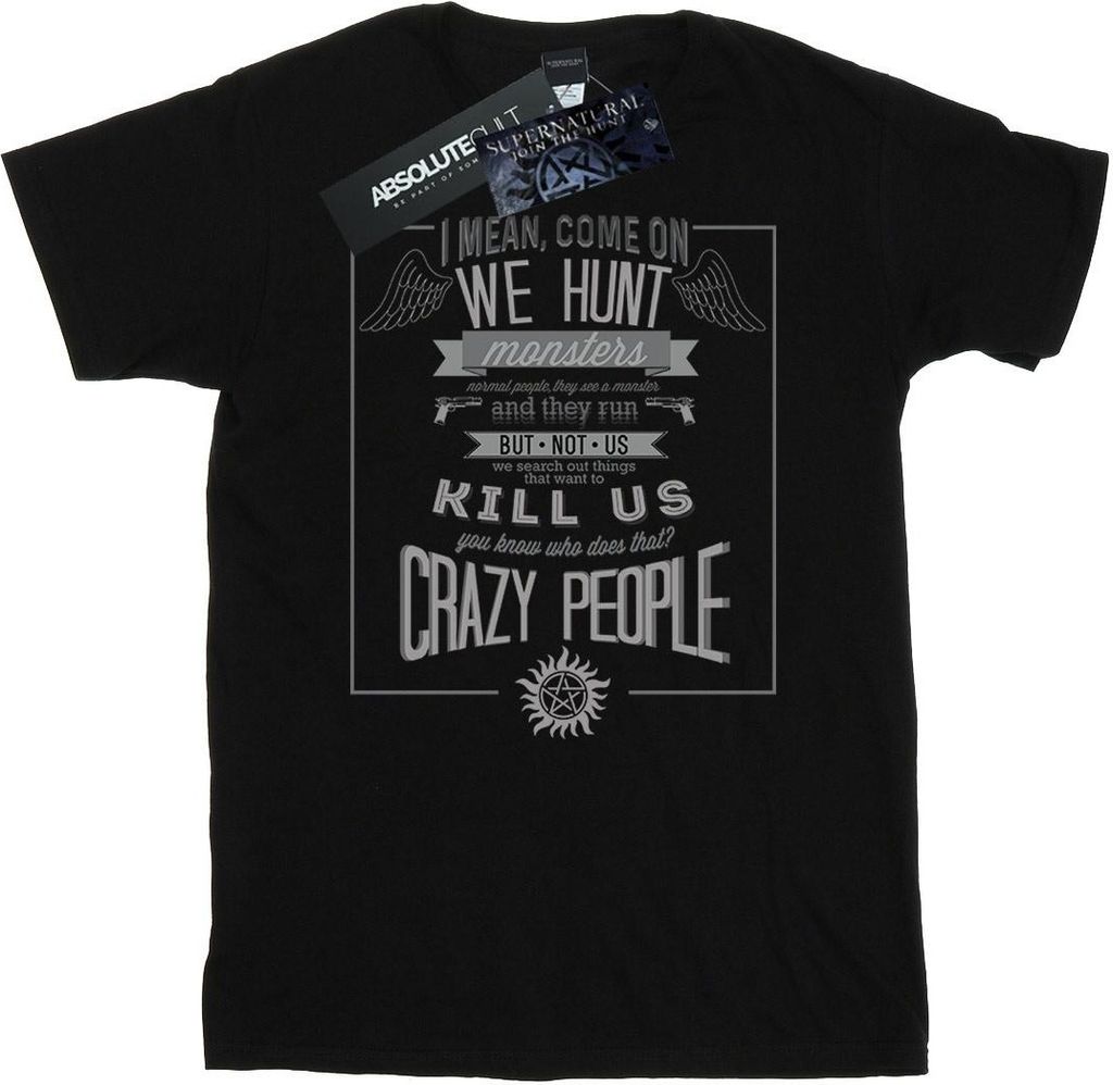 Supernatural - "Crazy People" T-Shirt für Herren BI51914 (XL) (Schwarz)