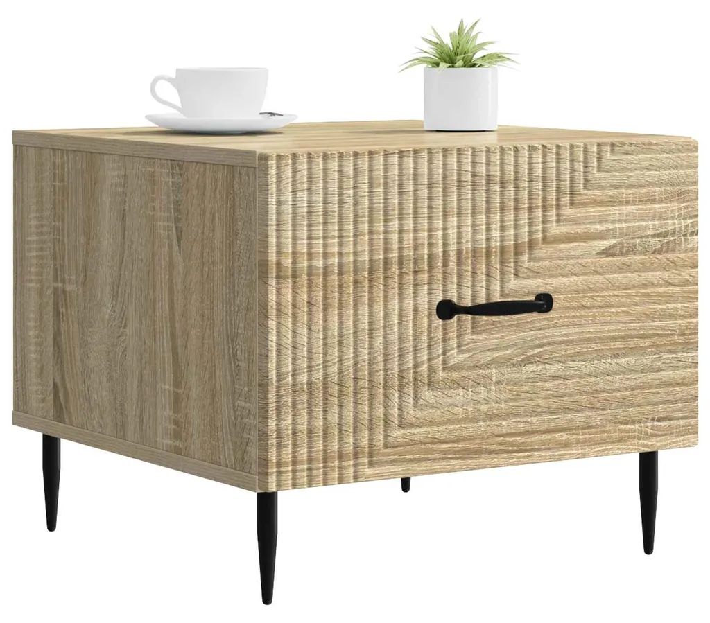 Table basse robuste chêne Sonoma 50 cm : finis les meubles encombrants