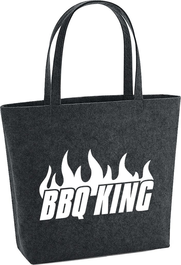 Huuraa Filzshopper BBQ King Flammen 22 Liter Charcoal Melange Filztasche Geschenkidee