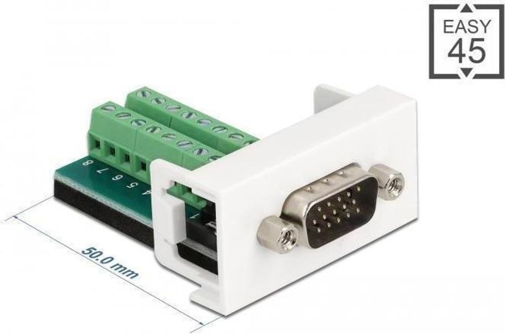 Easy 45 VGA Stecker zu Terminalblock Modul 22,5x45 mm weiß