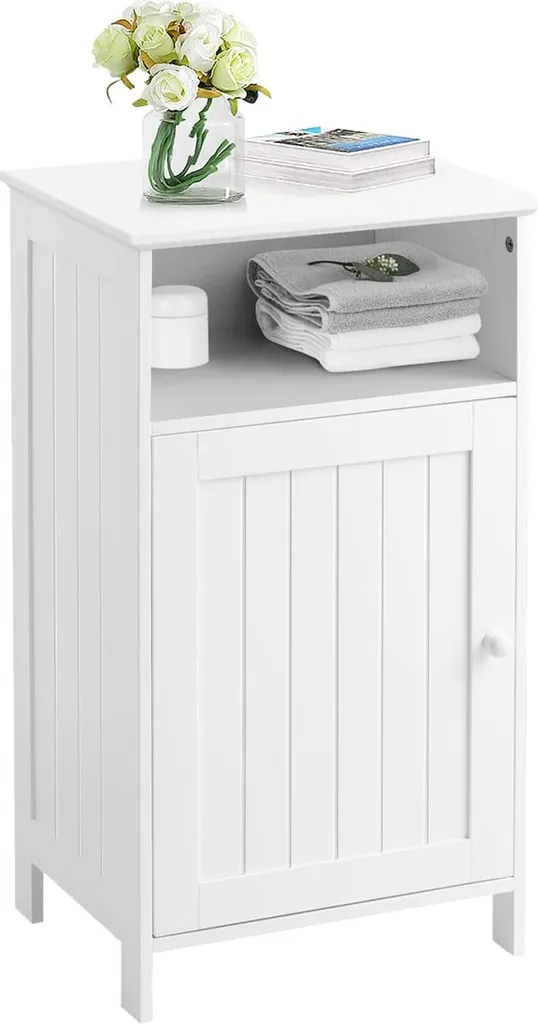 Mobile da Bagno per Famiglia COSTWAY | Credenza Bianca Salvaspazio