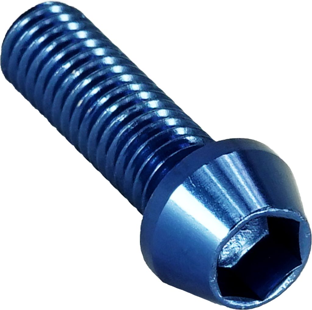 Aluschraube M6x25 konisch 5mm Innensechskant blau