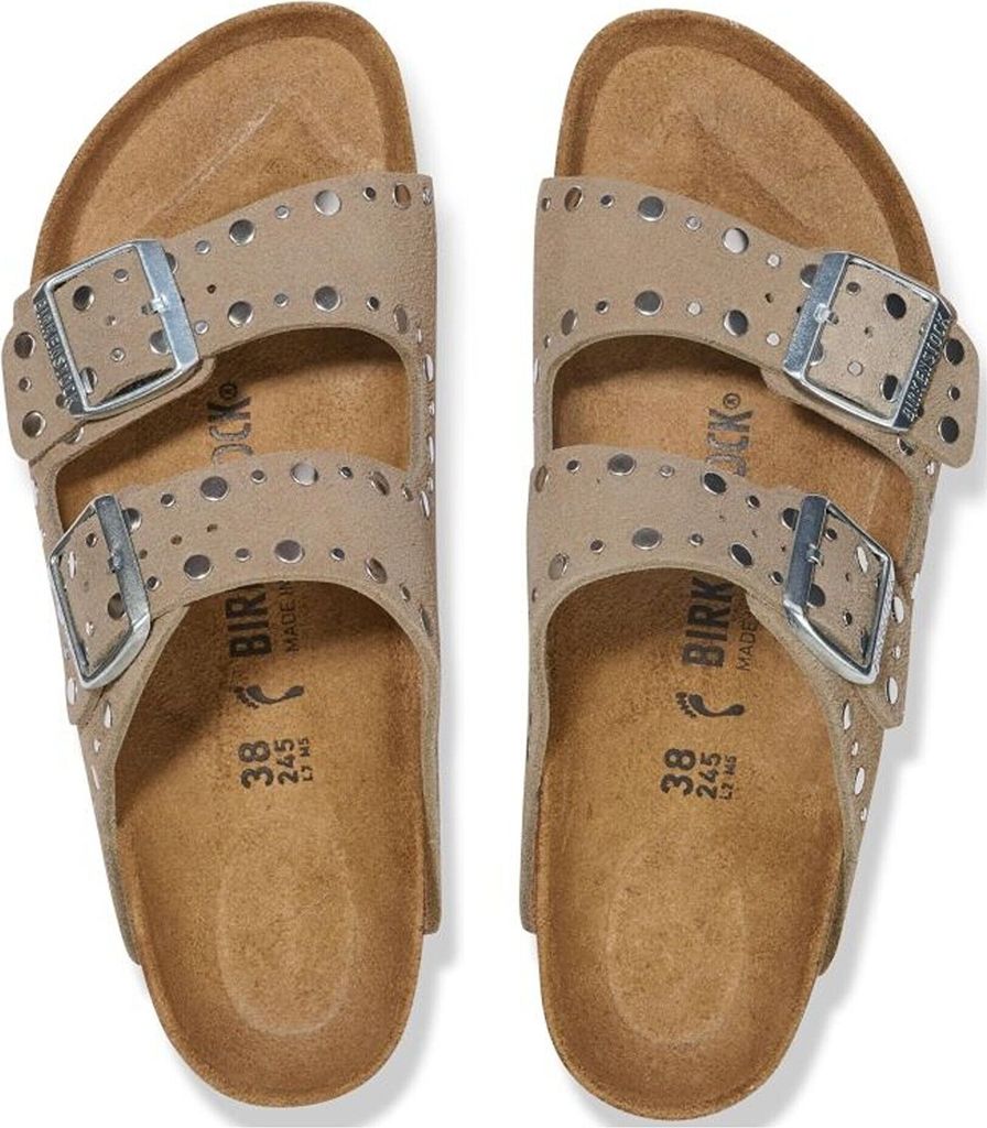 【関税&送料込】Birkenstock Arizona Rivet Border Leather San Arizona Rivet Logo Natural Leather Woven Embossed Black