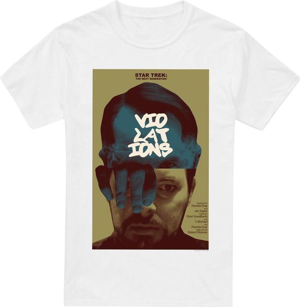 Star Trek - "The Next Generation Season 5 Episode 12" T-Shirt für Herren TV5367 (L) (Weiß)