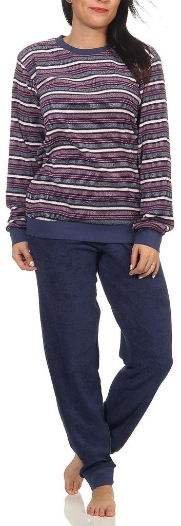 Elegante pigiama da donna in spugna a maniche lunghe con Immagine del prodotto 