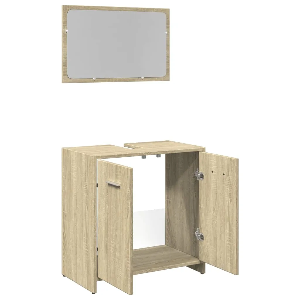 Set Mobile Bagno Sospeso 2 pz Maison Exclusive Rovere Sonoma