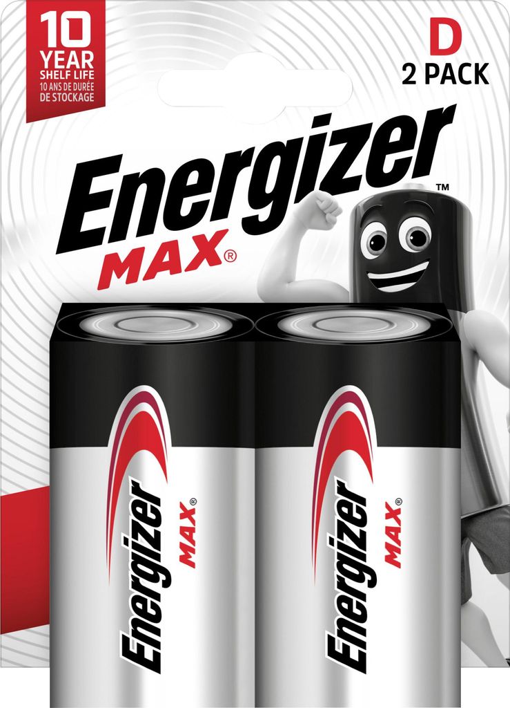 ENERGIZER BATTERIE MAX D LR20 AKKU. 2 Stk. ECO Verpackung Produktbild 