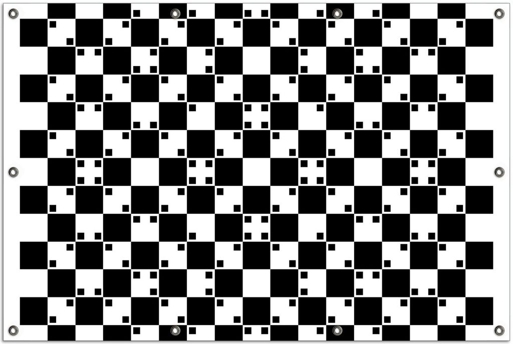 Wallario Outdoor-Poster für Garten oder Balkon, Motiv Optische Täuschung - Illusion - schwarz weiß II, in ca. 100 x 150 cm