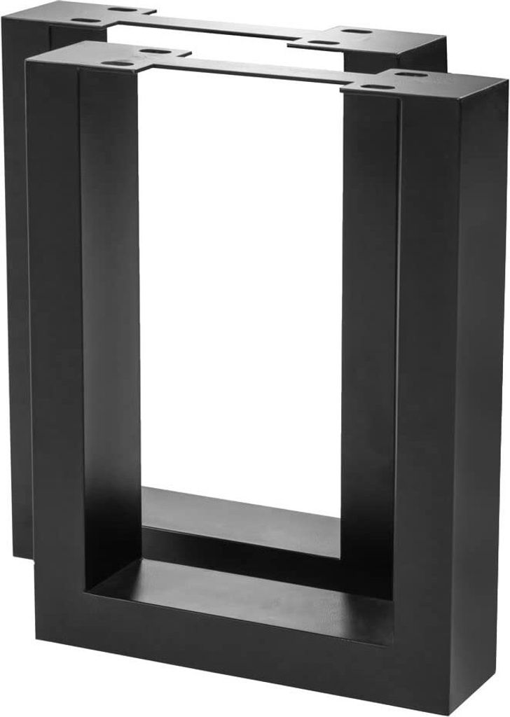 Bankgestell in U-Form, 30 x 40 cm 2er Set, Eisen schwarz lackiert, Kufengestell für Holzbänke, Bankkufen für DIY-Projekte, Industrial-Design, Ve...