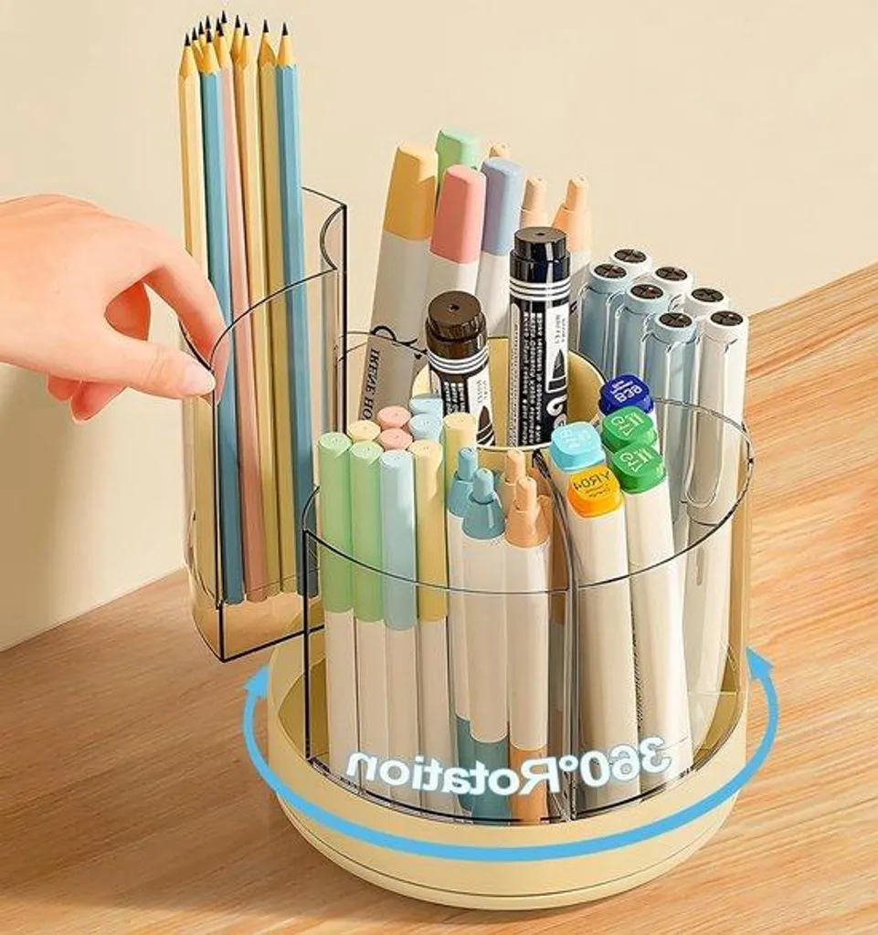 Organiseur de bureau orange pour trier vos crayons et stylos à portée de main