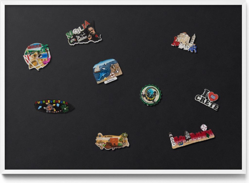 Magnetboard 100x70 cm – Weißer Rahmen – Farbe Schwarz – Weißwandtafel, Magnetische Tafel – Büro, Magnetpinnwand