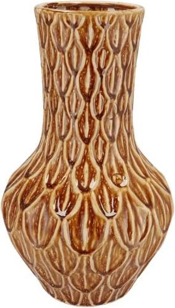 Vase Stein Boa Marron H39cm - Vase Céramique Aspect Pierre Naturelle