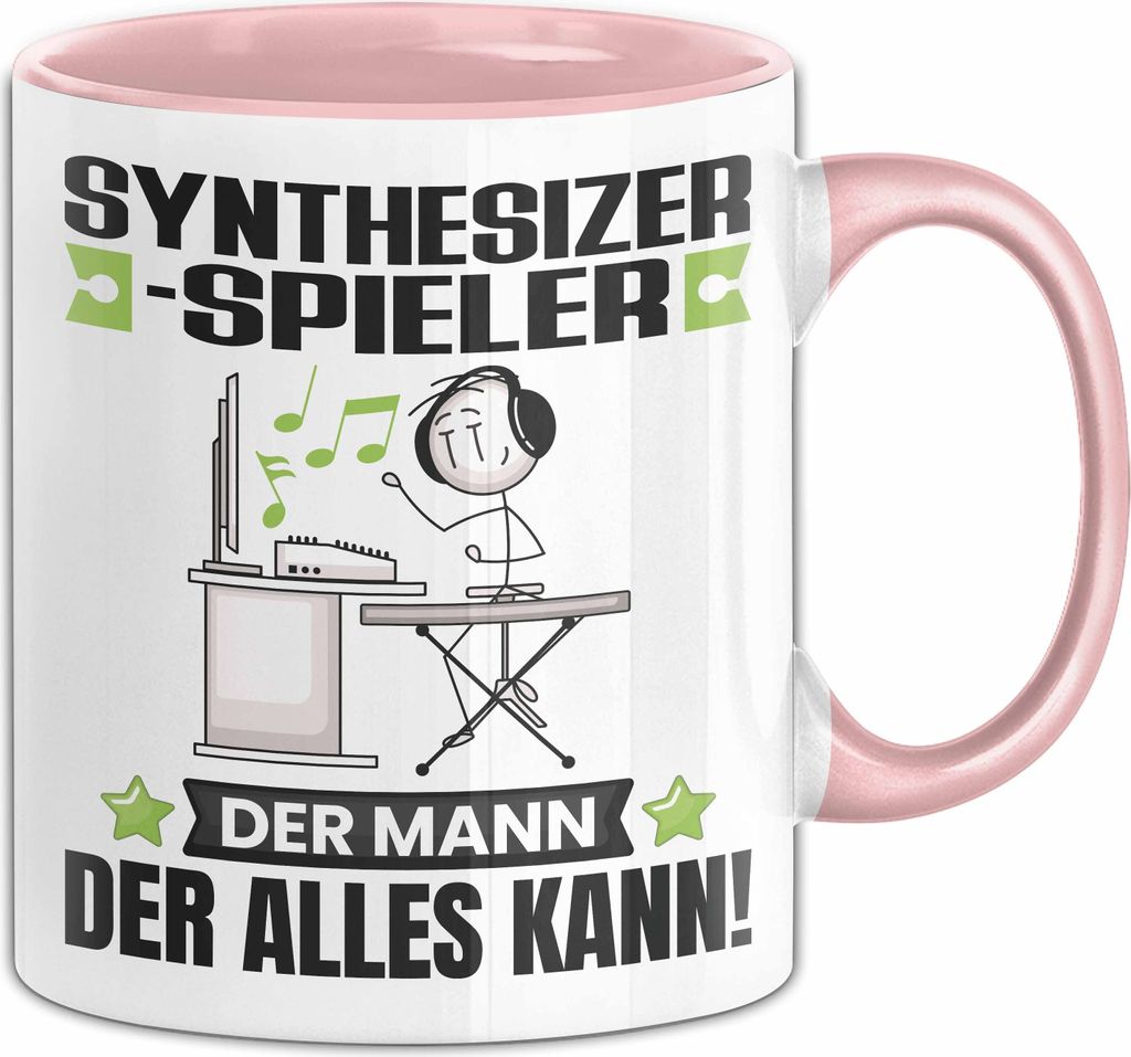 Synthesizer-Spieler Tasse Geschenk für Synthesizer-Spieler Der Mann Der Alles Kann Geschenkidee zum Geburtstag (Rosa)