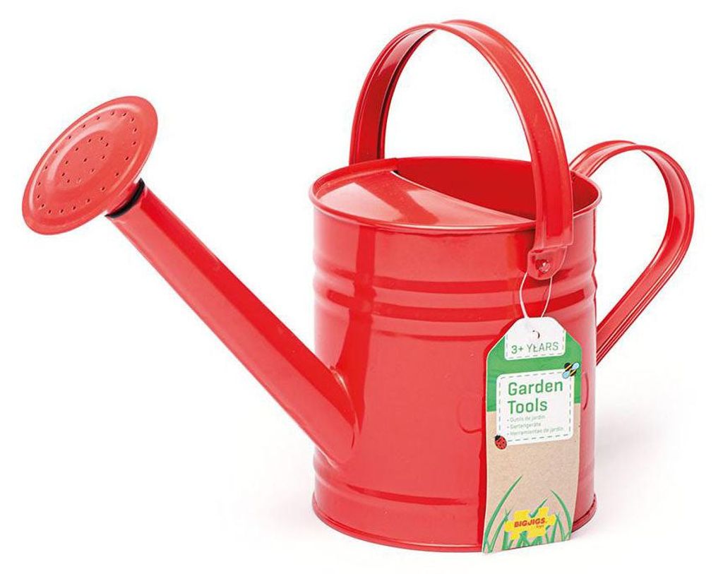 BigJigs Metall-Gießkanne rot - Gartenspielzeug für Kinder