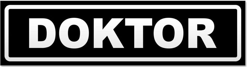 Kiwistar Doktor invertiert Magnetschild Schild magnetisch - 30cm Schwarz - Magnetfolie für Auto PKW Kfz