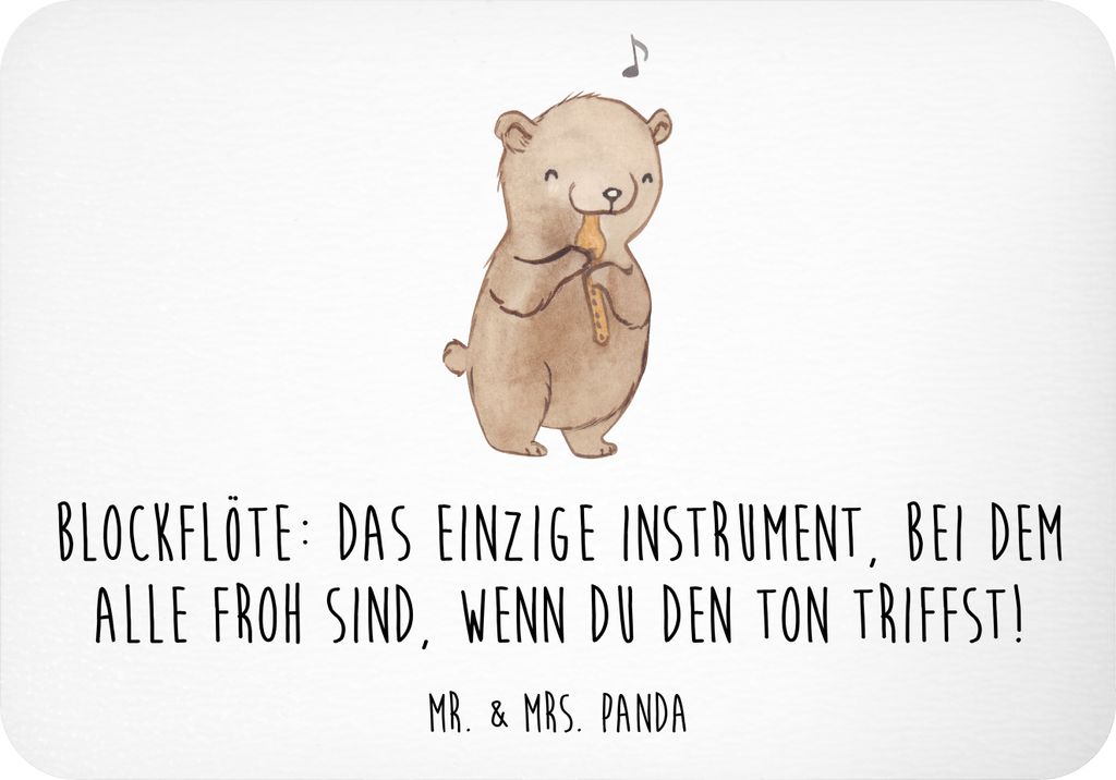 Mr. & Mrs. Panda magnet Blockflöte Freude - Weiß - Geschenk, Tenorblockflöte, whiteboardmagnet, Lernen, Instrument, Altblockflöte, Notizhalter,...