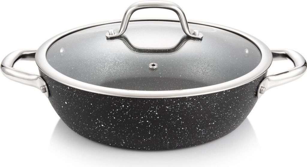 Tescoma Tiefe Bratpfanne PRESIDENT Stone mit Deckel ø 26 cm Produktbild 