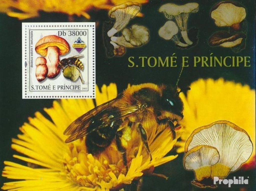 Briefmarken Sao Tome e Principe 2003 Mi Block427 (kompl.Ausg.) postfrisch Pilze und Wespe