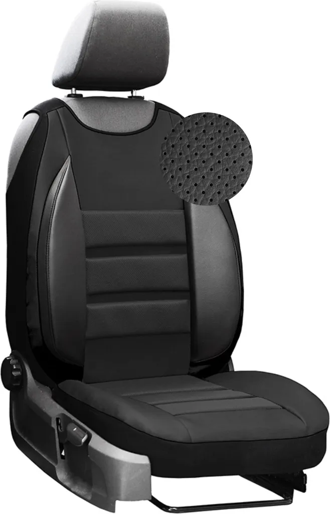 Coprisedili moto-MOLTICO Ecopelle Nera Universali Robusti