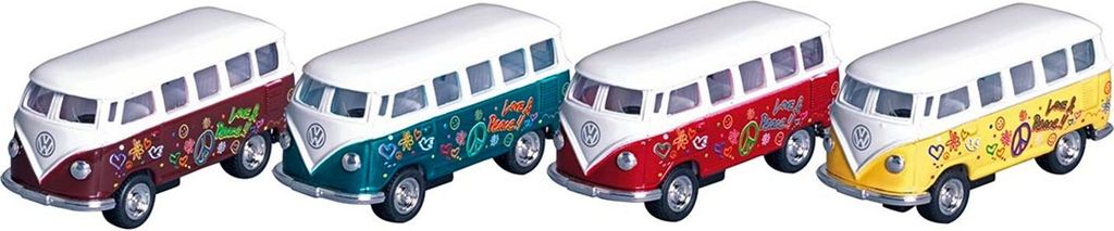VW Microbus mit Druck (1962), Spritzguss, 1:64, L= 6,5 cm