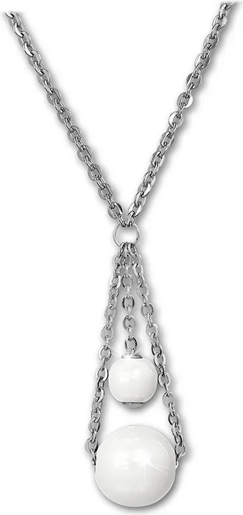 Amello Collana Acciaio Inox e Ceramica Bianca 50cm - Gioielli Donna D2ESKX44W5