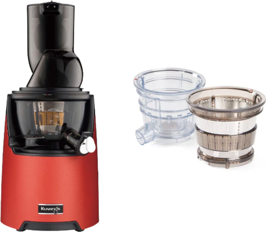 Kuvings Evo 820 rot + Creme & Smoothie Strainer Produktbild 