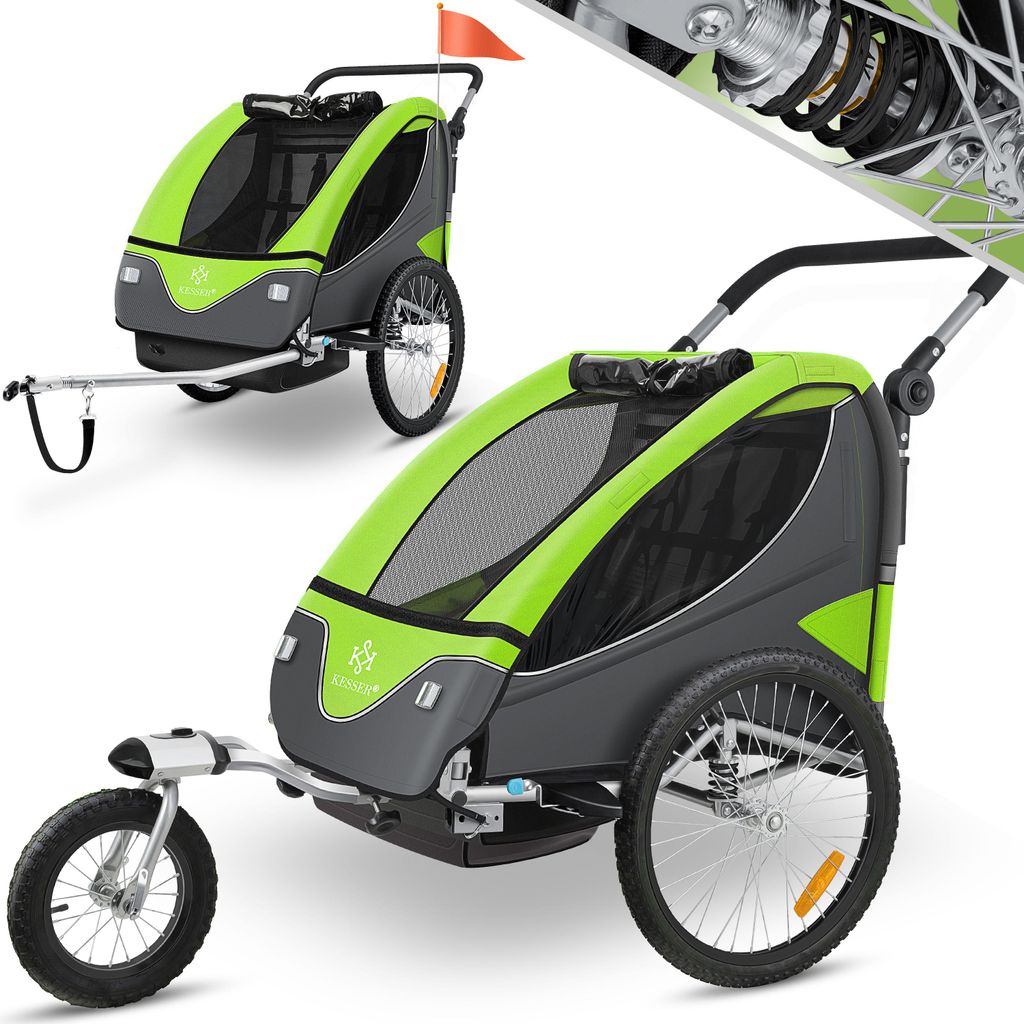 KESSER® Kinderanhänger Fahrradanhänger 360° Drehbar mit Produktbild 
