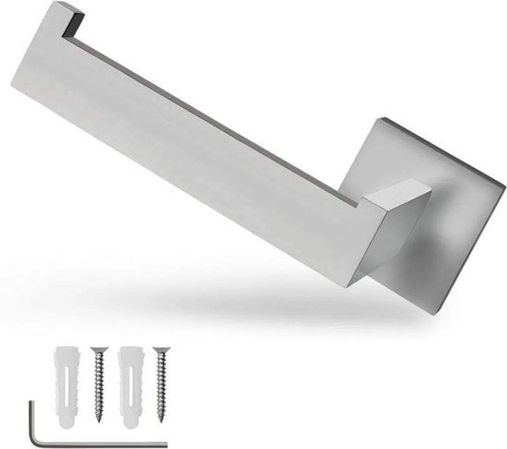 Dévidoir papier WC coudé anti-chute en acier inox - Finition brossée