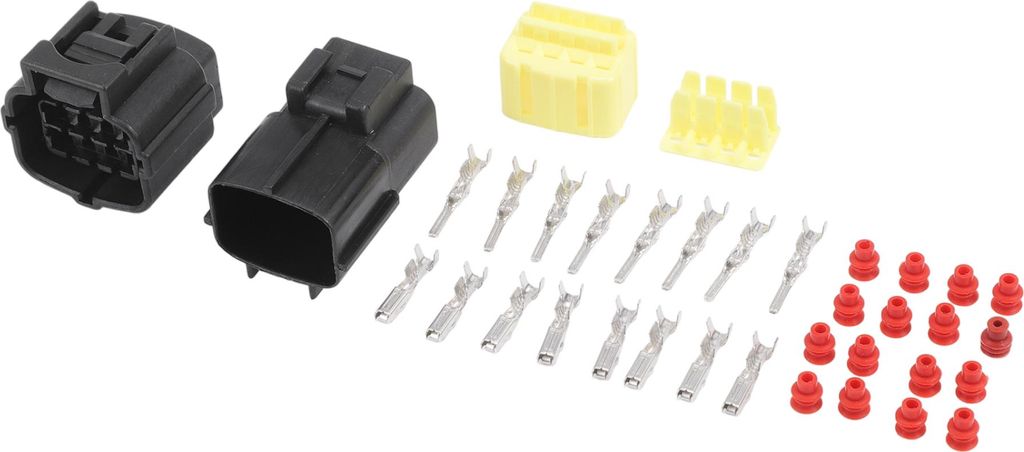 8-poliger Autoelektrischer Drahtstecker-Steckersatz, 1,8 mm Serie Auto-Wohnmobil-LKW-Männlich-Weiblich-Kabel-Terminalgehäuse Schwarz Gelb, 1 Satz