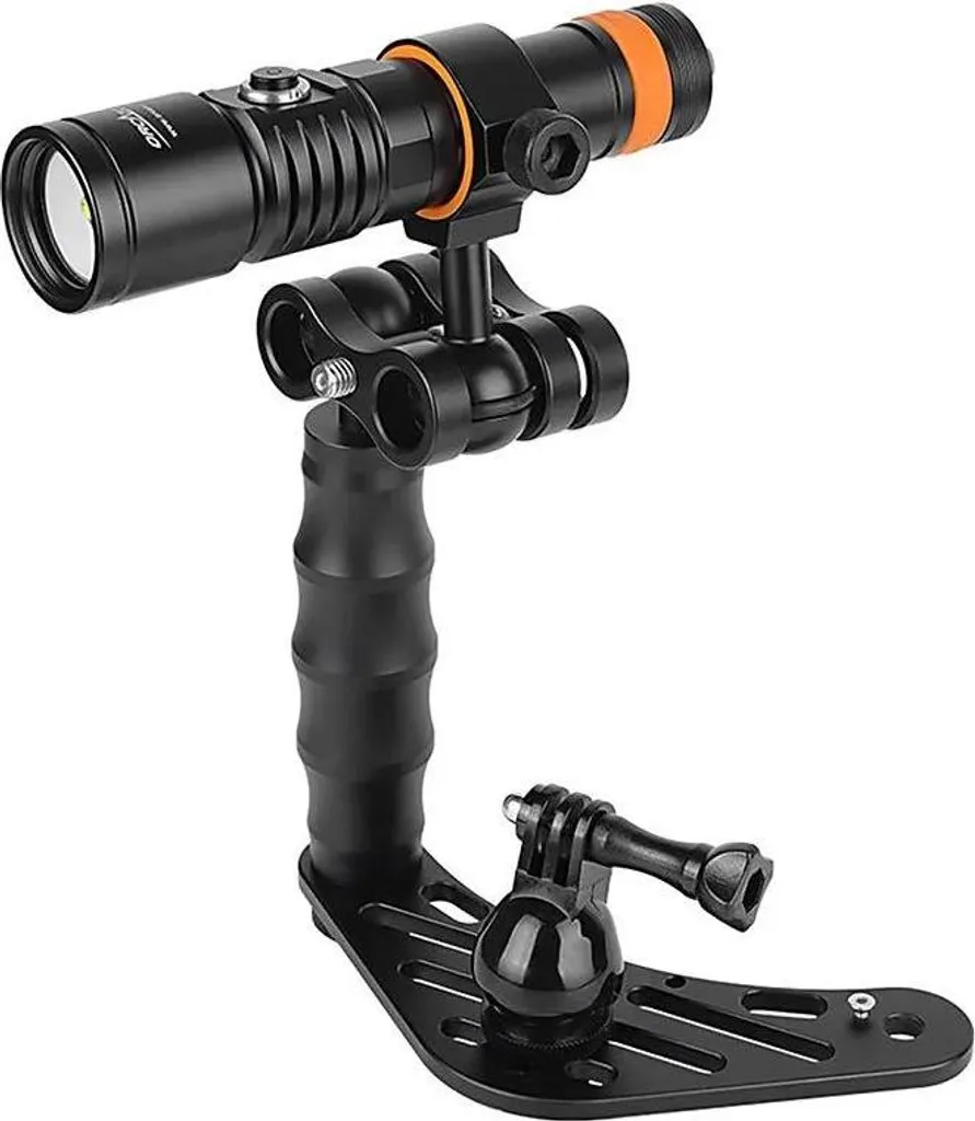 Lampe de Plongée Orcatorch D710v Combo Kit Argent 2000 Lumens avec Accessoires