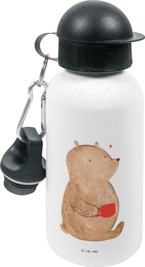 Mr. & Mrs. Panda Trinkflasche Bär Kaffee - Weiß - Geschenk, Motivation, Trinkbehälter, Getränkeflasche, Coffee, Teddy, Wasserflasche, Bären, G...
