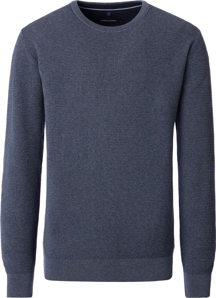 CASAMODA Pullover Langarm Rundhals Regular Baumwolle Silbergrau 5XL