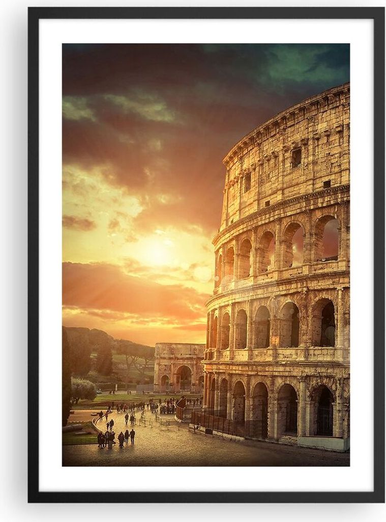 Gerahmtes Poster - Schwarzer Rahmen - Coloseum Roma Produktbild 