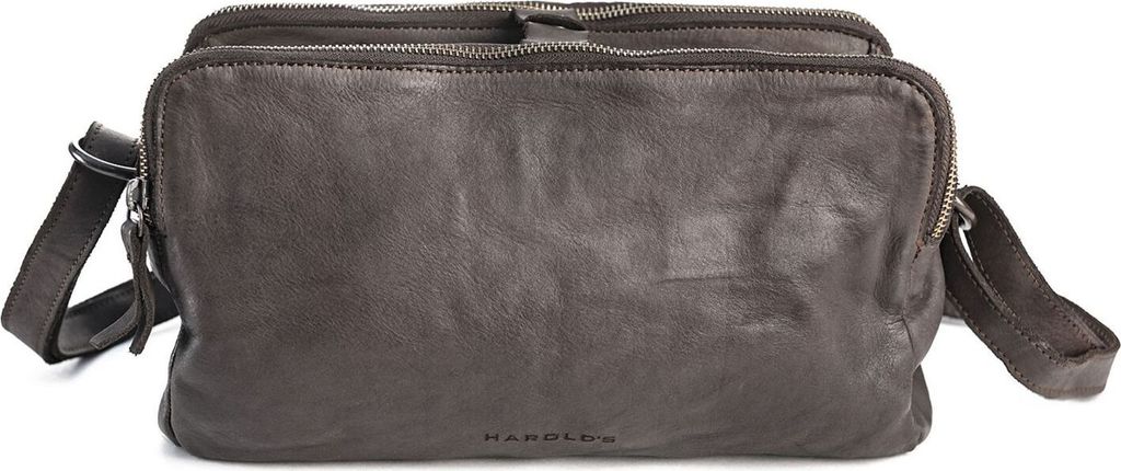 HAROLD'S Leder Umhängetasche Submarine Handbag Triple Brown dunkelbraun