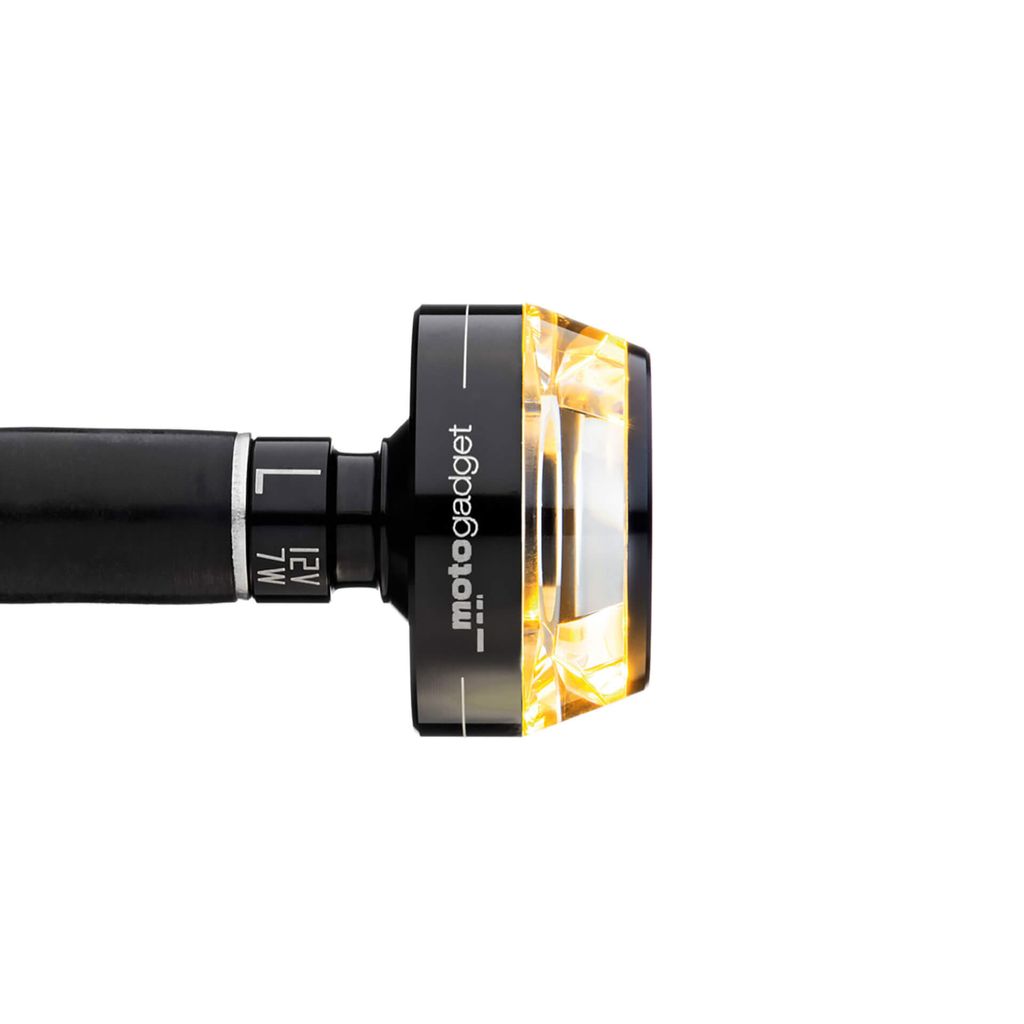 MOTOGADGET Mo.Blaze Disc LED Indicator Gehäuse Schwarz / Linse Klar (Stück), Vorn Rechts